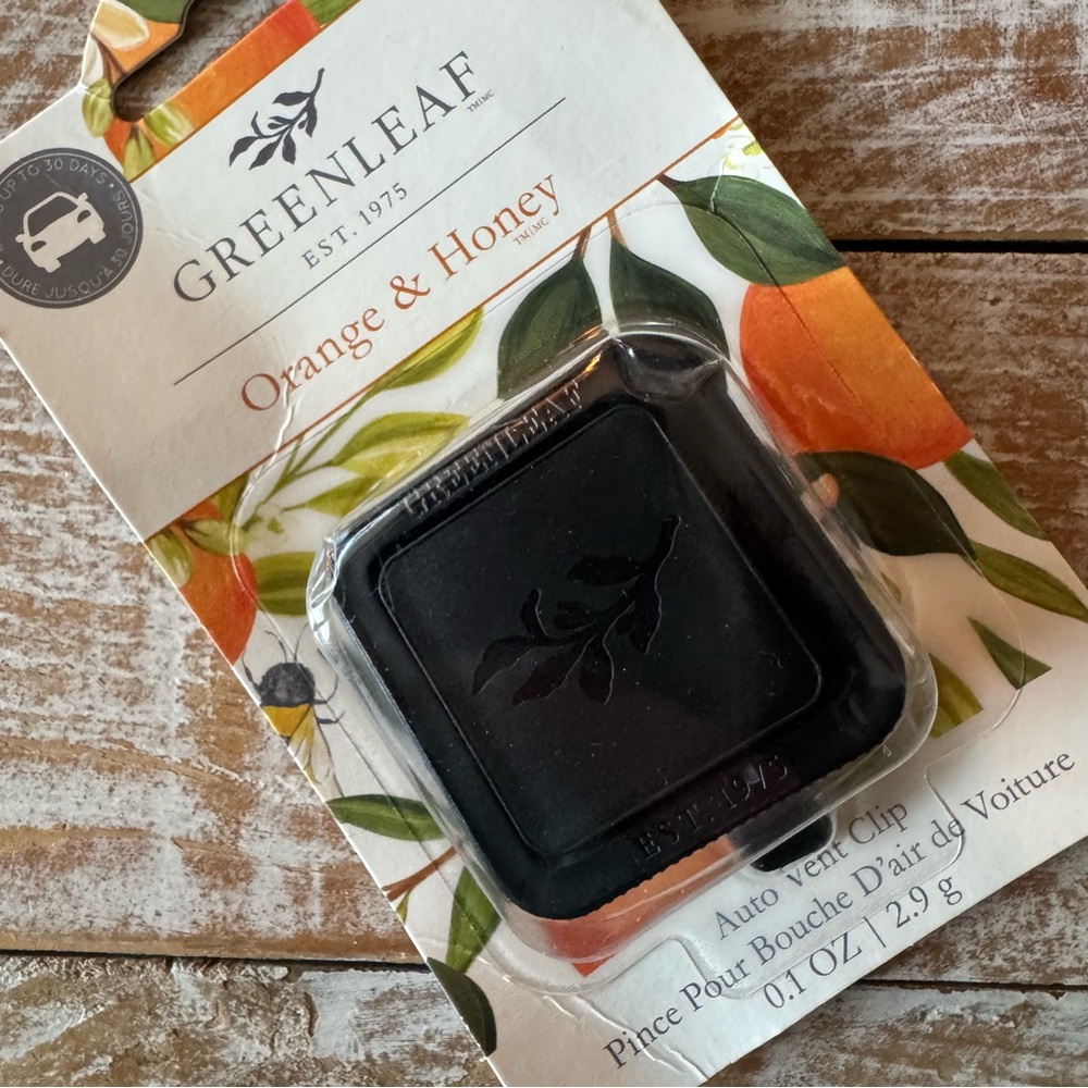 🍊Greenleaf Orange & Honey Auto Vent Clip✨ New in Packaging, Car Air Freshener🍯